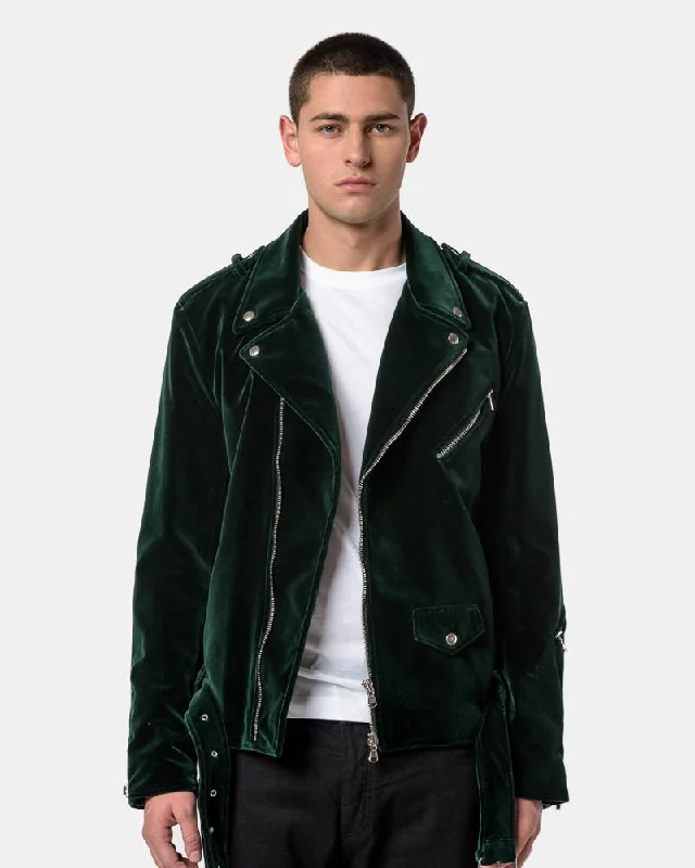 Velvet Perfecto Biker Jacket in Green