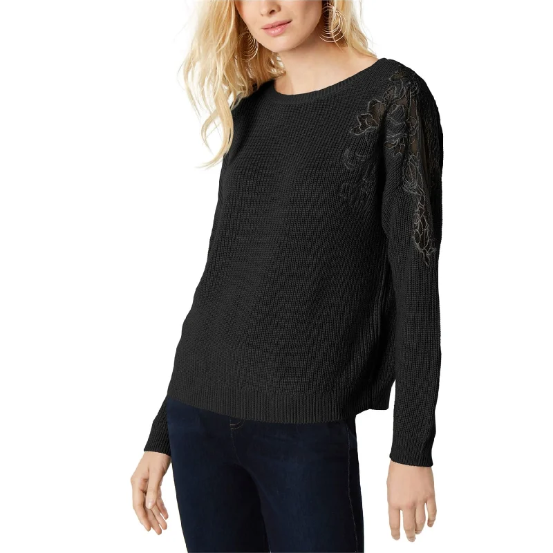 I-N-C Womens Lace Shoulder Pullover Sweater