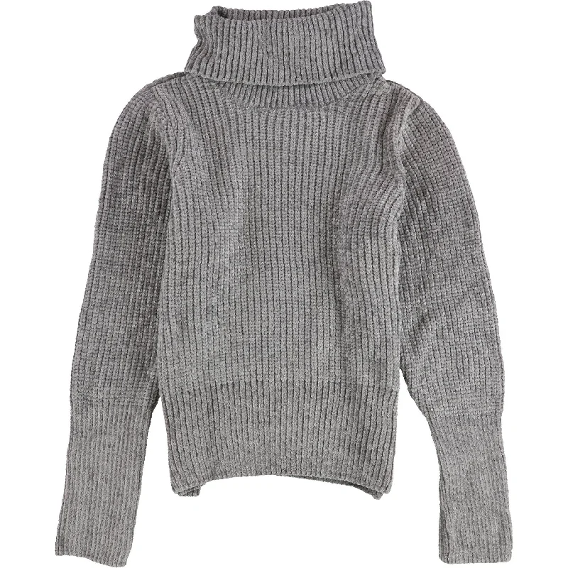 Romeo Juliet Womens Turtleneck Pullover Sweater, Grey, Medium