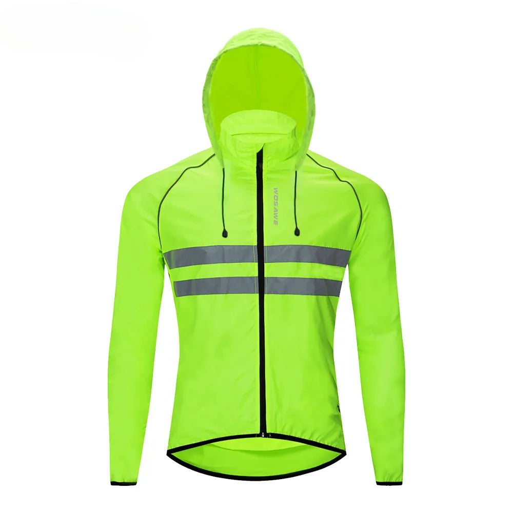 Men's Cycling Jacket Hooded Reflective Vest Wind Coat Windproof MTB Bike Windbreaker Riding Bicycle  Cycle Clothing