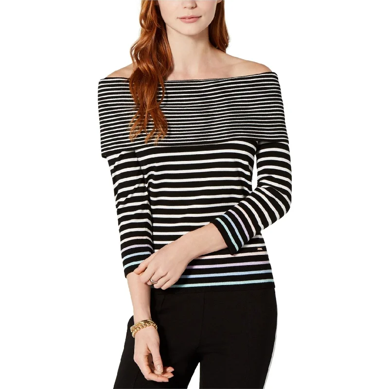 Tommy Hilfiger Womens Contrast Stripe Knit Sweater