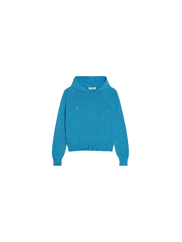 Kids Merino Wool Hoodie—electric blue