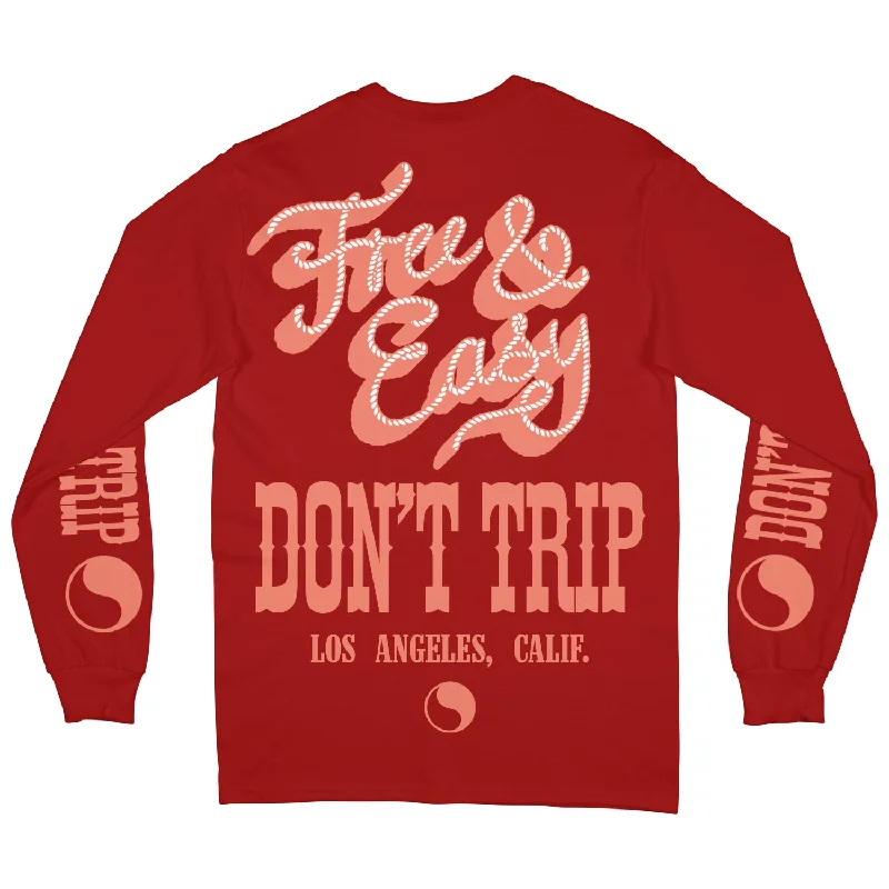 Free and Easy Red Lasso Long Sleeve T-Shirt