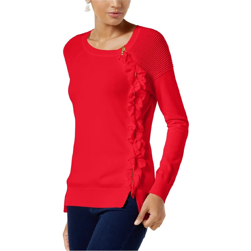 I-N-C Womens Detail Ruffle Knit Sweater