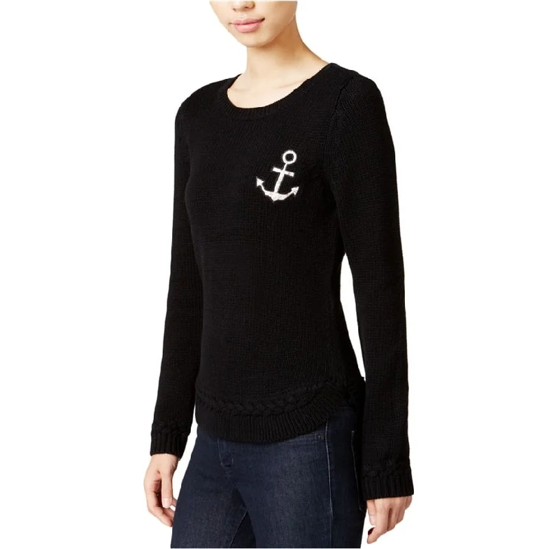 Maison Jules Womens Anchor Patch Knit Sweater