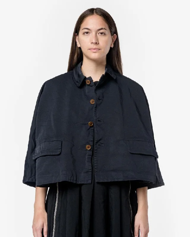 Short Shawl Jacket in Navy