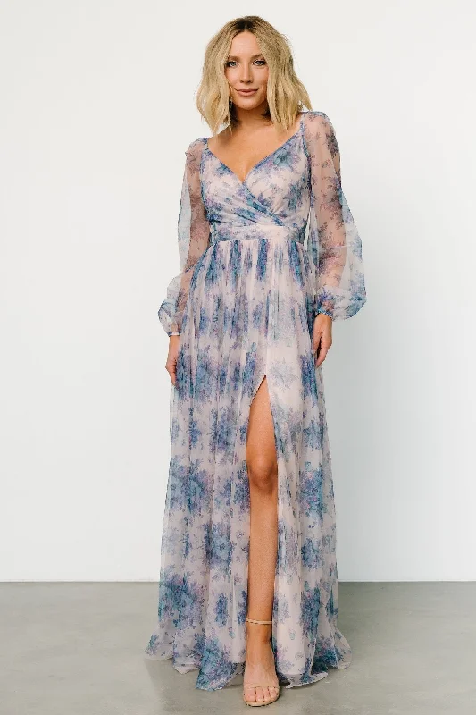 Desiree Tulle Maxi Dress | Natural + Slate Floral