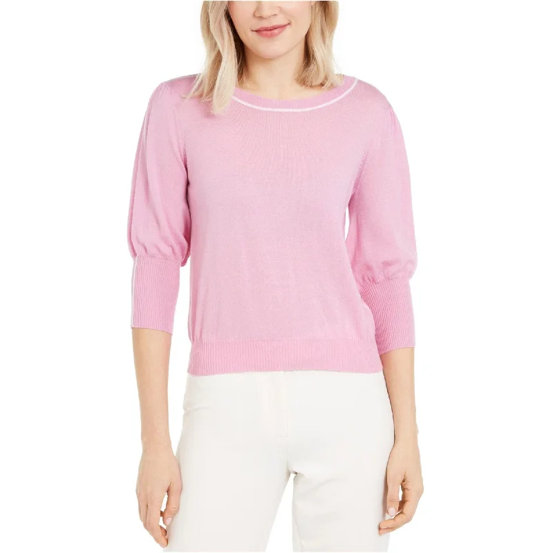 Marella Womens Solid Pullover Sweater, Pink, X-Large