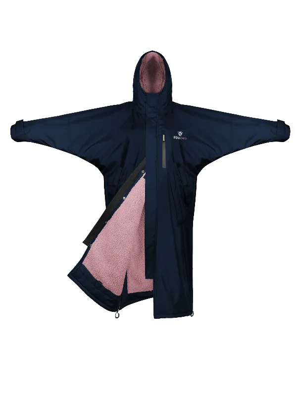 Evolution Women's | Thick Fleece | Fixed Hood | Navy/Pale Pink