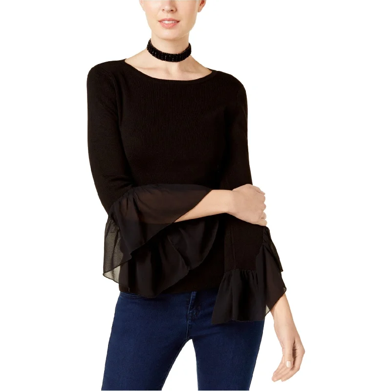 I-N-C Womens Georgette Cuff Pullover Sweater