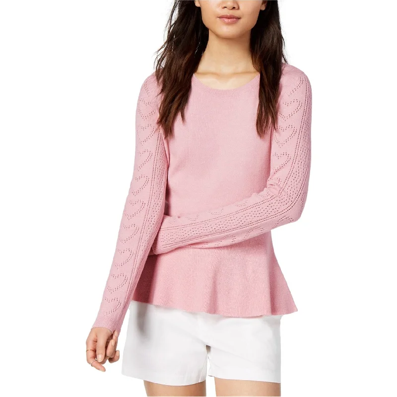 Maison Jules Womens Pointelle-Knit Pullover Sweater