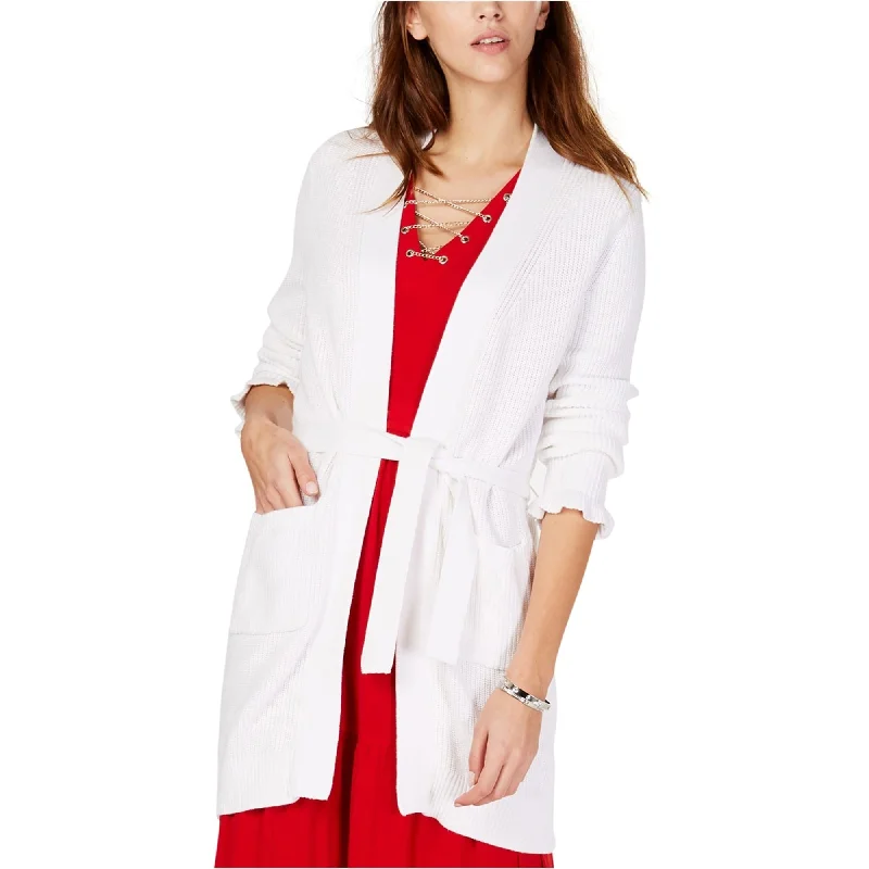 Michael Kors Womens Ruffle-Sleeve Cardigan Sweater