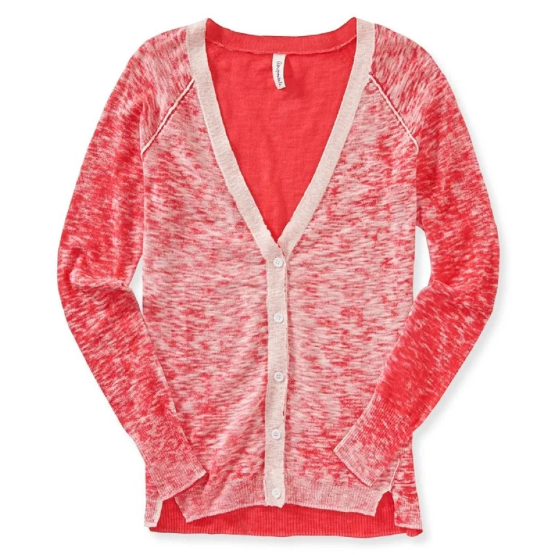 Aeropostale Womens Heathered Cardigan Sweater