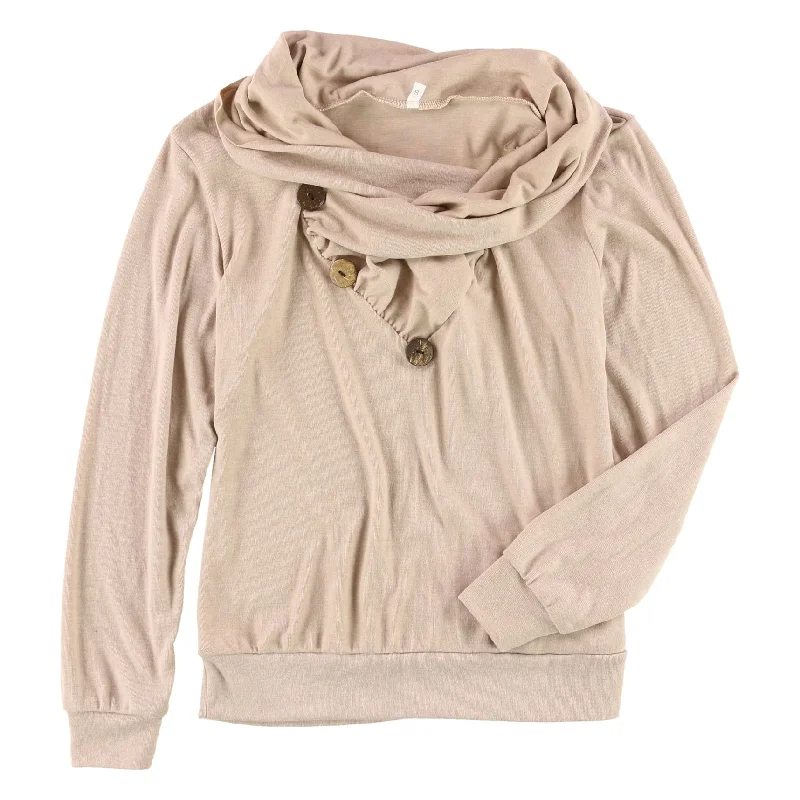 Tags Weekly Womens Shawl Collar Pullover Sweater, Beige, Small