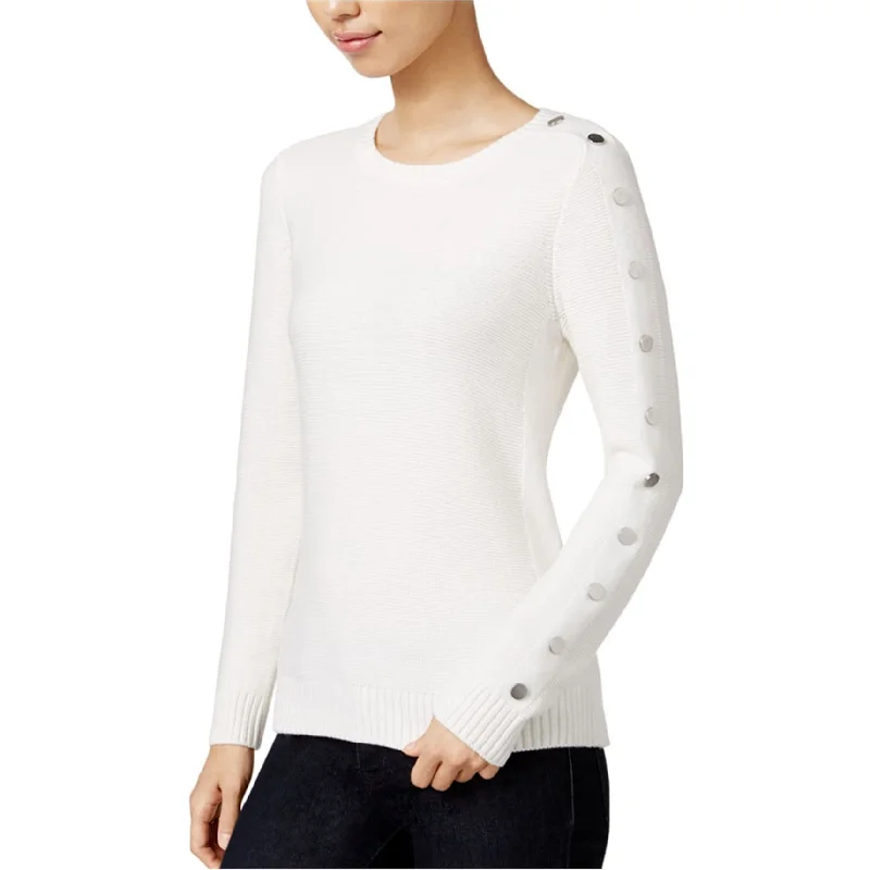 Maison Jules Womens Button-Trim Knit Sweater