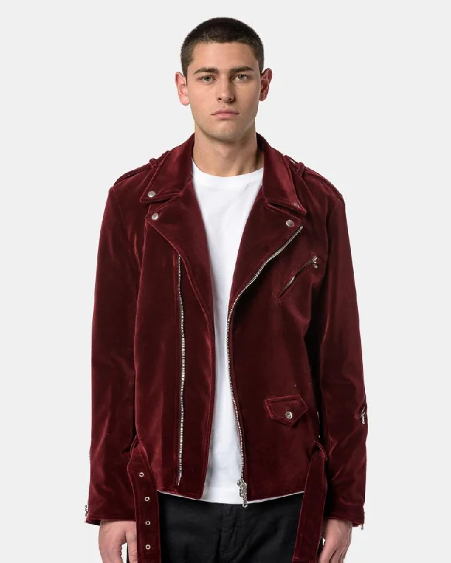 Velvet Perfecto Biker Jacket in Bordeaux