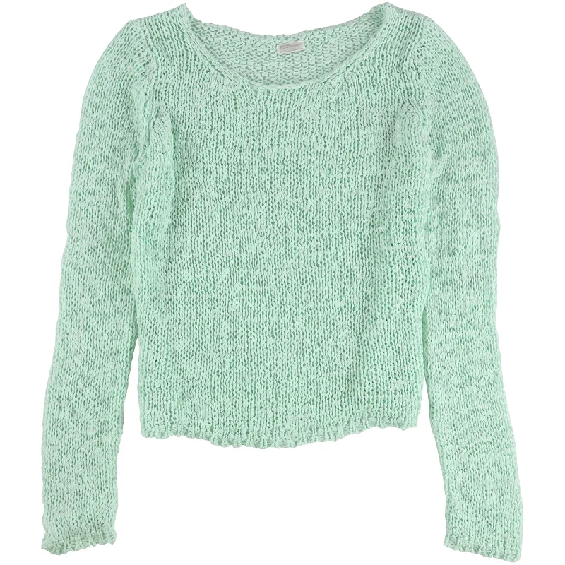 P.J. Salvage Womens Crochet Knit Pullover Sweater, Green, Medium