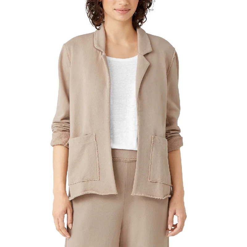 Eileen Fisher Women's Knit Organic Cotton Blazer Brown Size Large