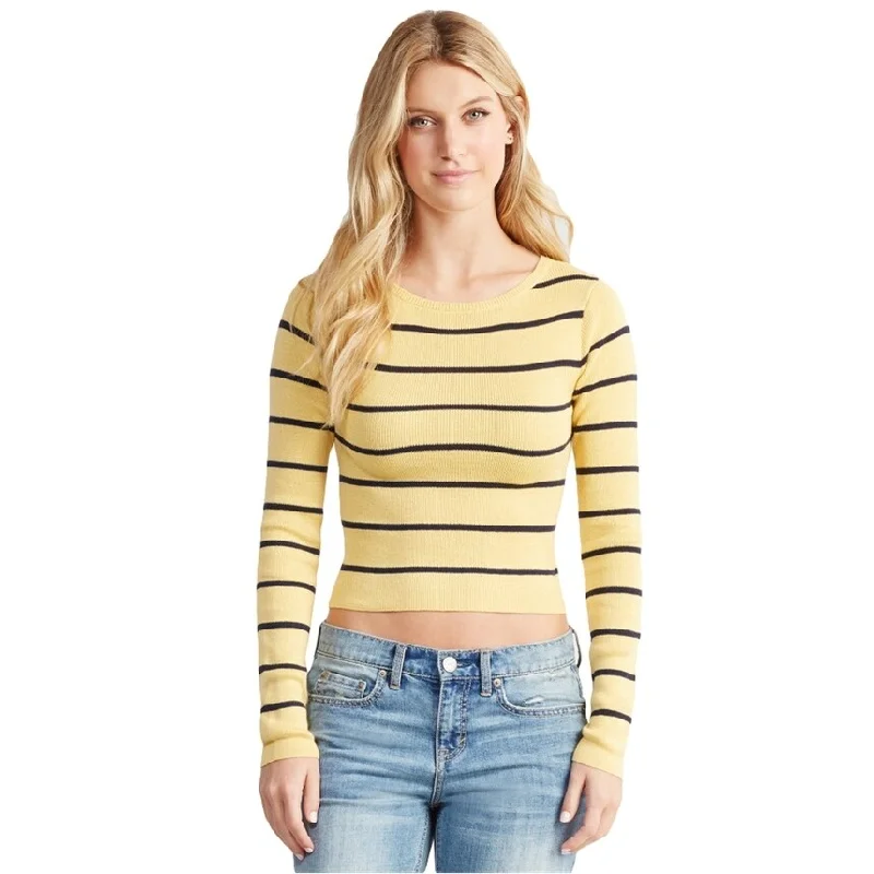 Aeropostale Womens Striped Pullover Sweater, Yellow, X-Small