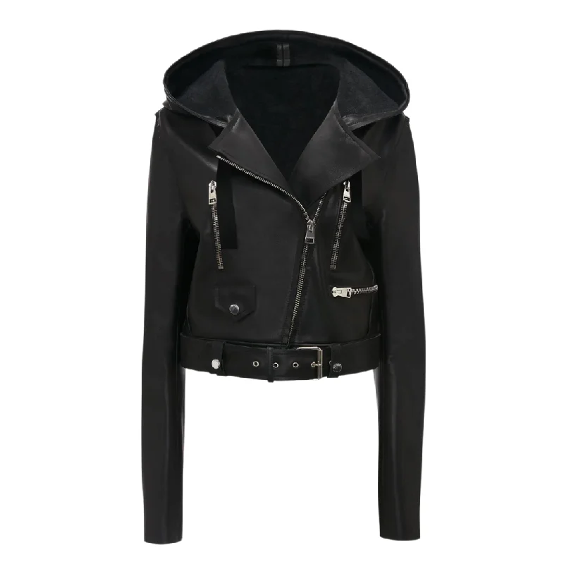 Hooded Biker Jacket