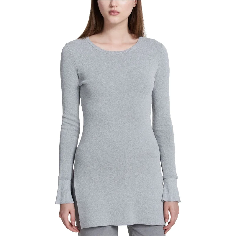 Calvin Klein Womens Flare Sleeve Pullover Sweater, Grey, Medium