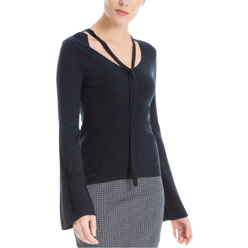 Max Studio London Womens Tie-Neck Knit Sweater