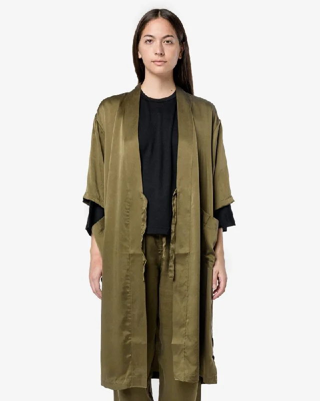 Silk Robe in Green