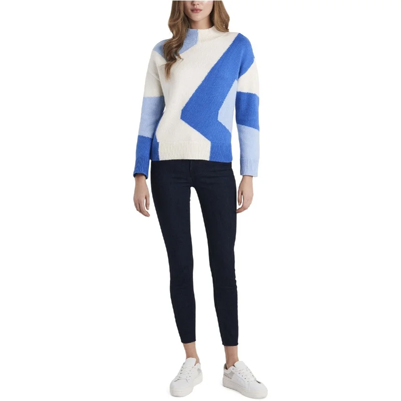 Vince Camuto Womens Intarsia Pullover Sweater, Blue, X-Large