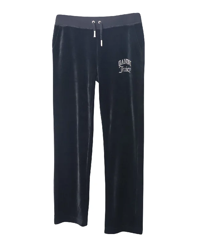 Ganni x Juicy Couture Diamante Delray Pants in Black Organic Cotton