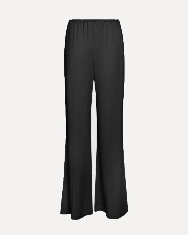 Women's Flared Trousers In Stretch Crêpe Cady In Black