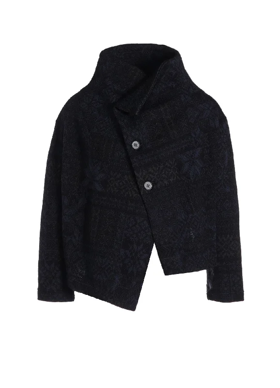 SNOW PATCHWORK W JACQUARD ASYMMETRIC JACKET